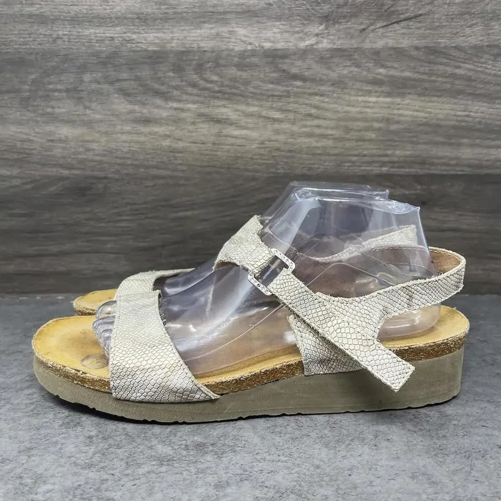 NAOT Pamela Sandals Womens Size 11 (42) Snakeskin Strap Walking